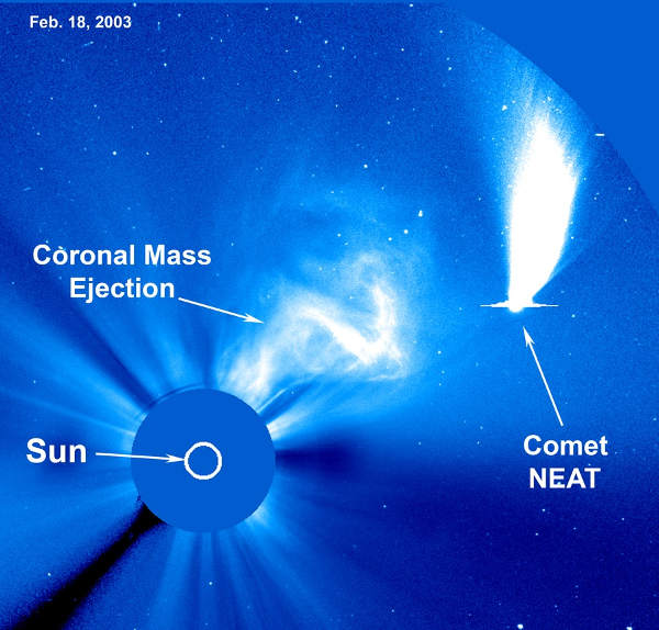 [Image:
The comet NEAT and the Sun in 2003]