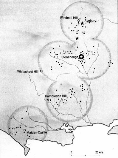 [Image: Henge areas in Southern
England]