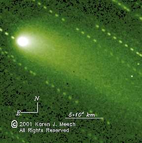 Tempel 1 seen through an Earth telescope.