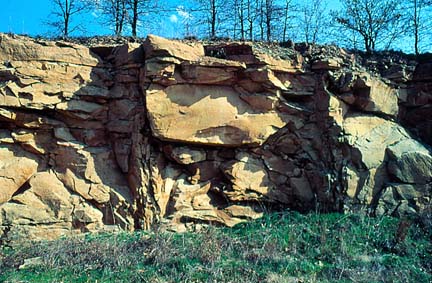 Sandstone beds in Kansas.