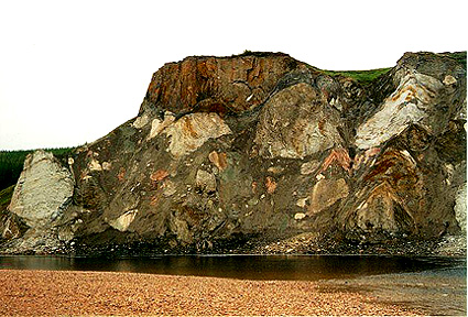 Megabreccias at the Popigai crater, Siberia.