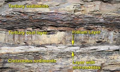 The K-T boundary layer deposits at Raton, New Mexico.
